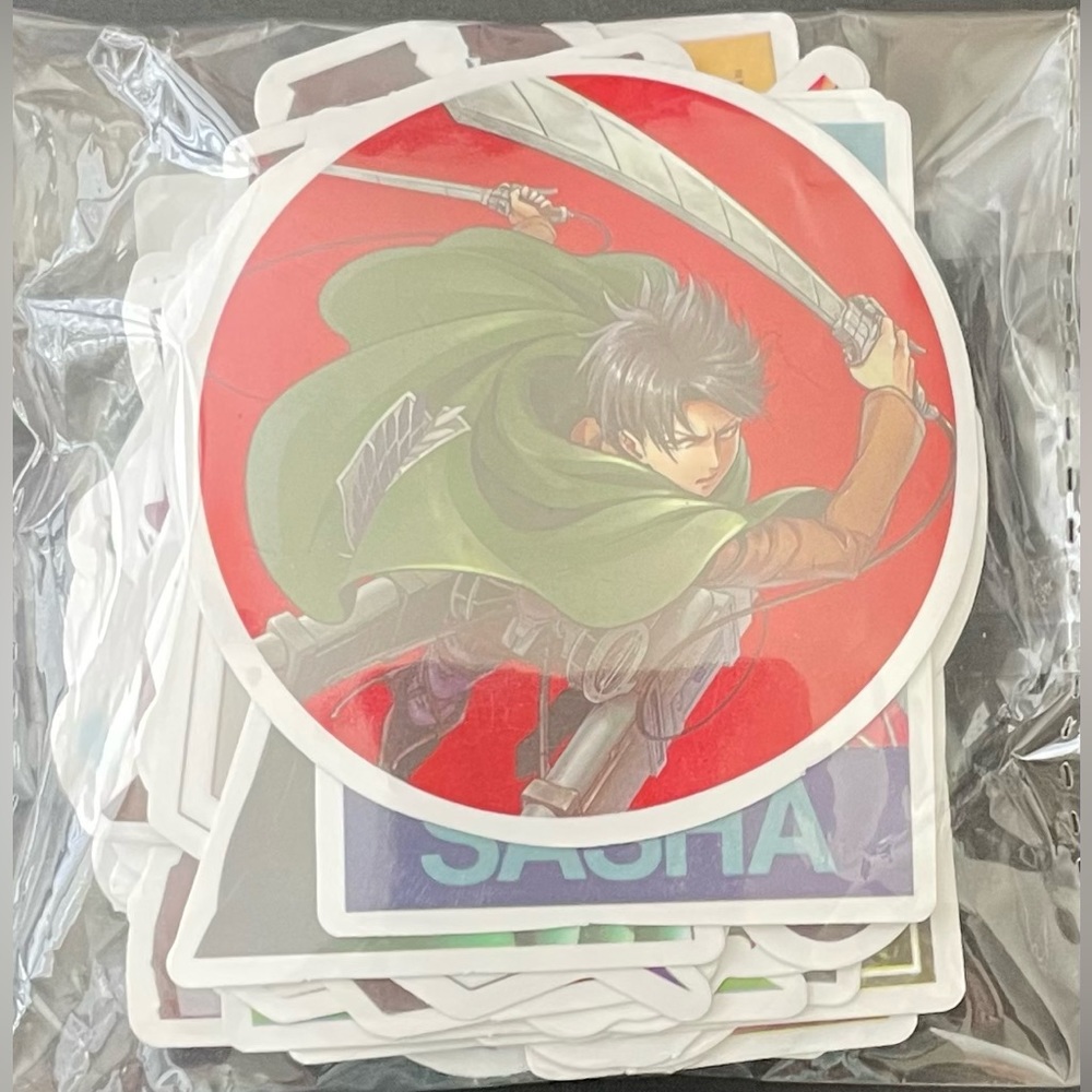 New in Package 50 Count Attack on Titan Stickers. Non Repeating Designs